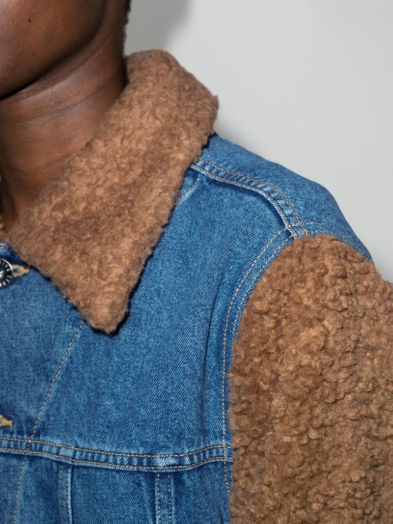 Teddy Sleeve Denim Jacket