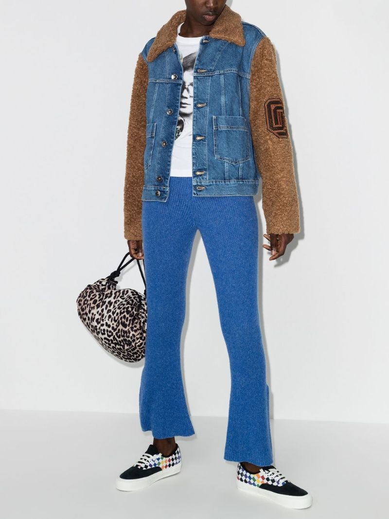 Teddy Sleeve Denim Jacket