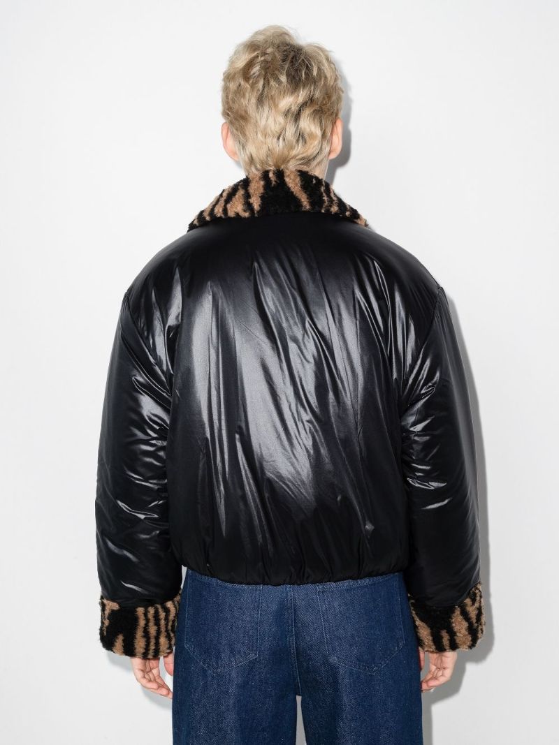 Crest Logo Cropped Puffer Jacket
