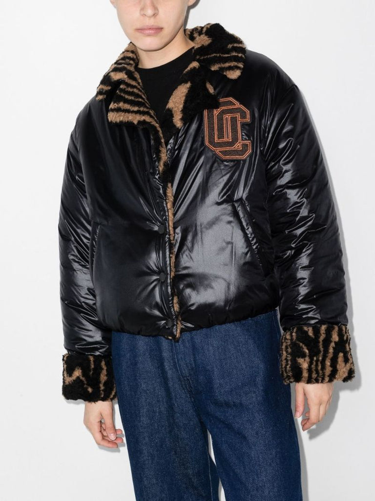 Crest Logo Cropped Puffer Jacket