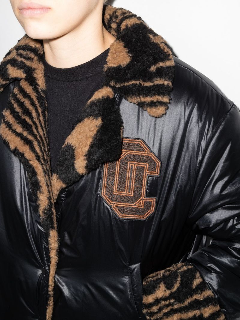 Crest Logo Cropped Puffer Jacket