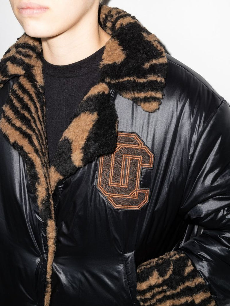 Crest Logo Cropped Puffer Jacket