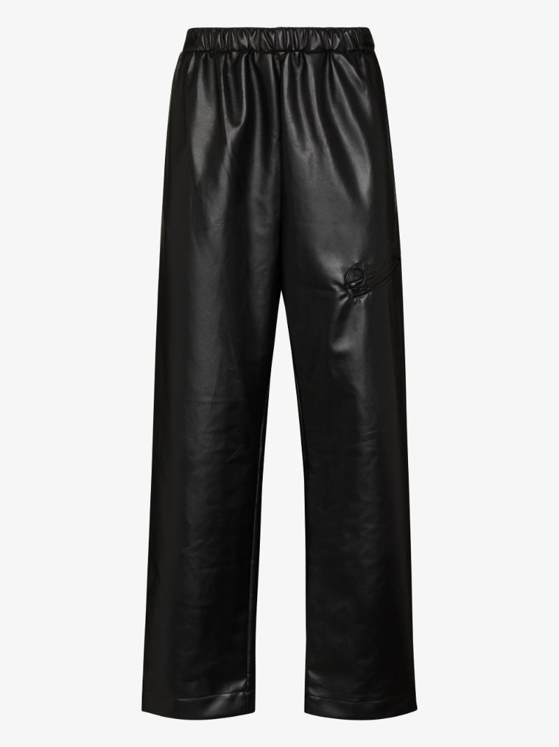 Faux Leather Track Pants