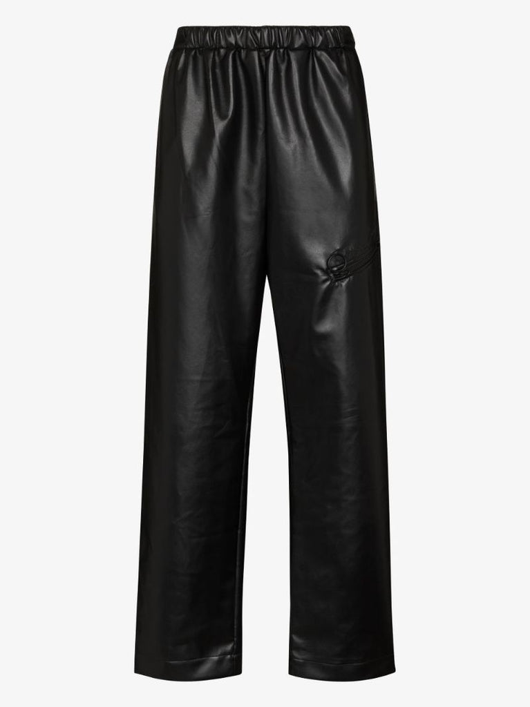 Faux Leather Track Pants