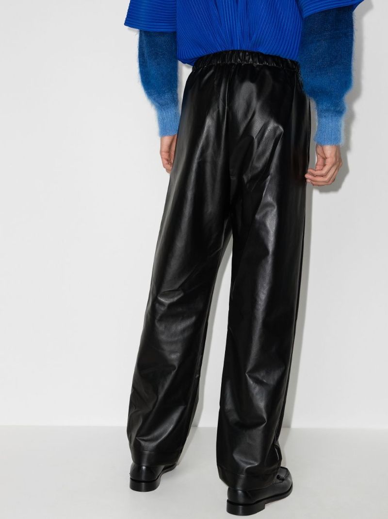 Faux Leather Track Pants