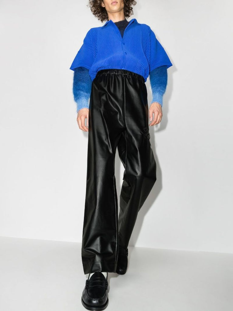 Faux Leather Track Pants