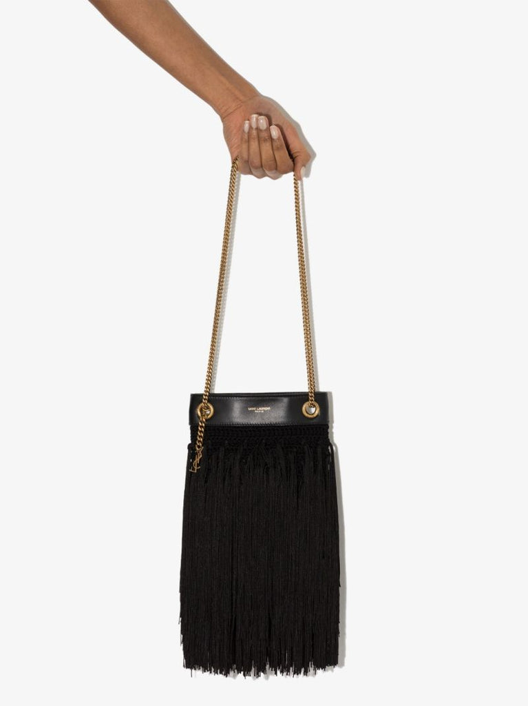 Black Grace Fringed Shoulder Bag