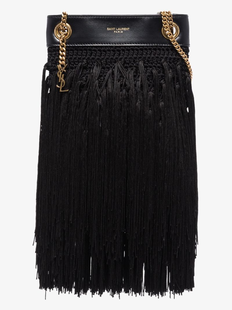 Black Grace Fringed Shoulder Bag