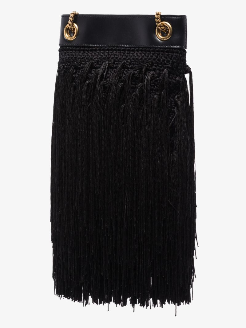 Black Grace Fringed Shoulder Bag