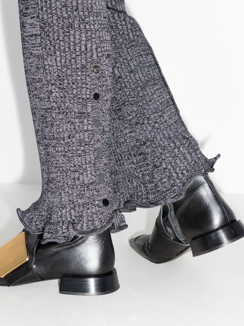 Slim Ribbed Knit Wool Trousers