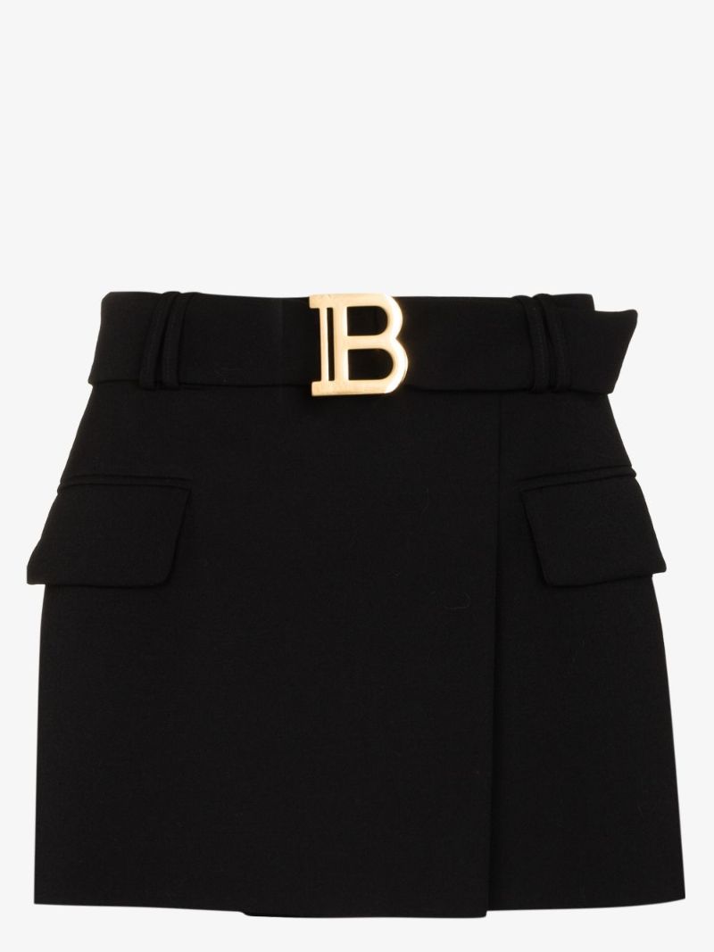 Black Logo Plaque Mini Skirt