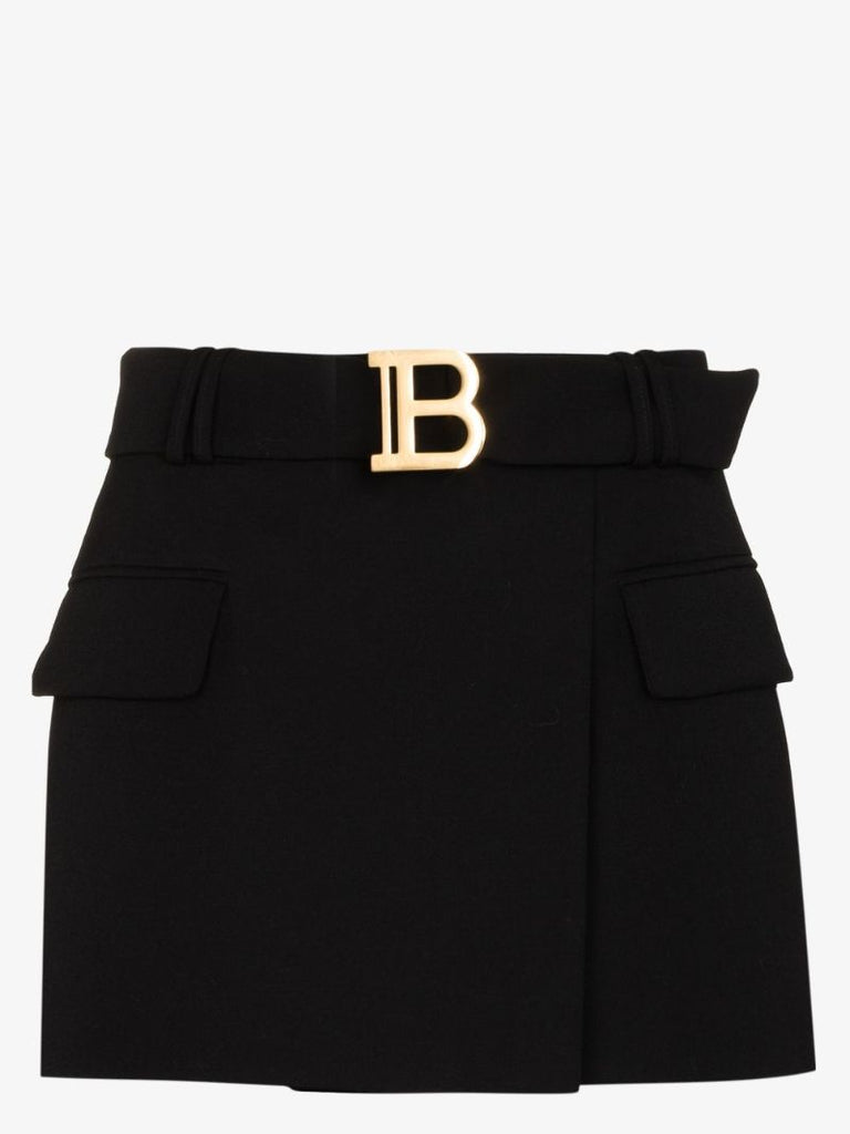 Black Logo Plaque Mini Skirt