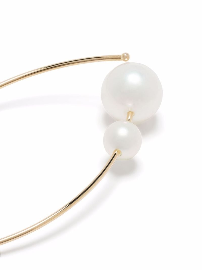14k Yellow Gold Sea of Beauty Pearl Hoop Earrings
