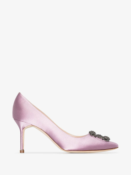 Pink Hangisi 70 Crystal Satin Pumps