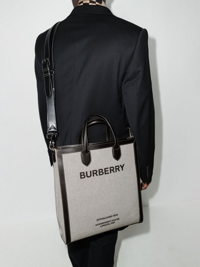 Grey Horseferry Print Canvas Tote Bag