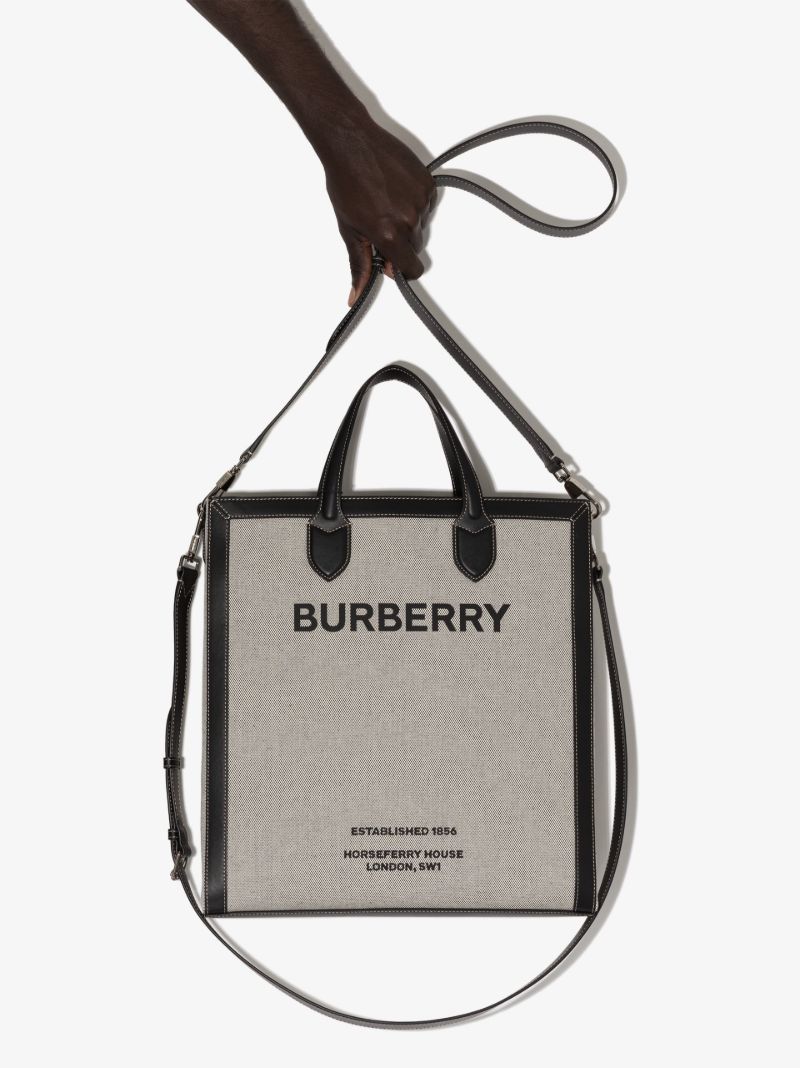 Grey Horseferry Print Canvas Tote Bag