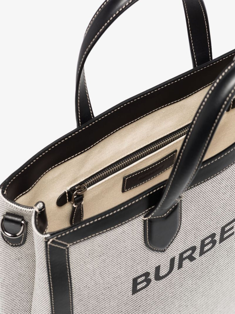 Grey Horseferry Print Canvas Tote Bag