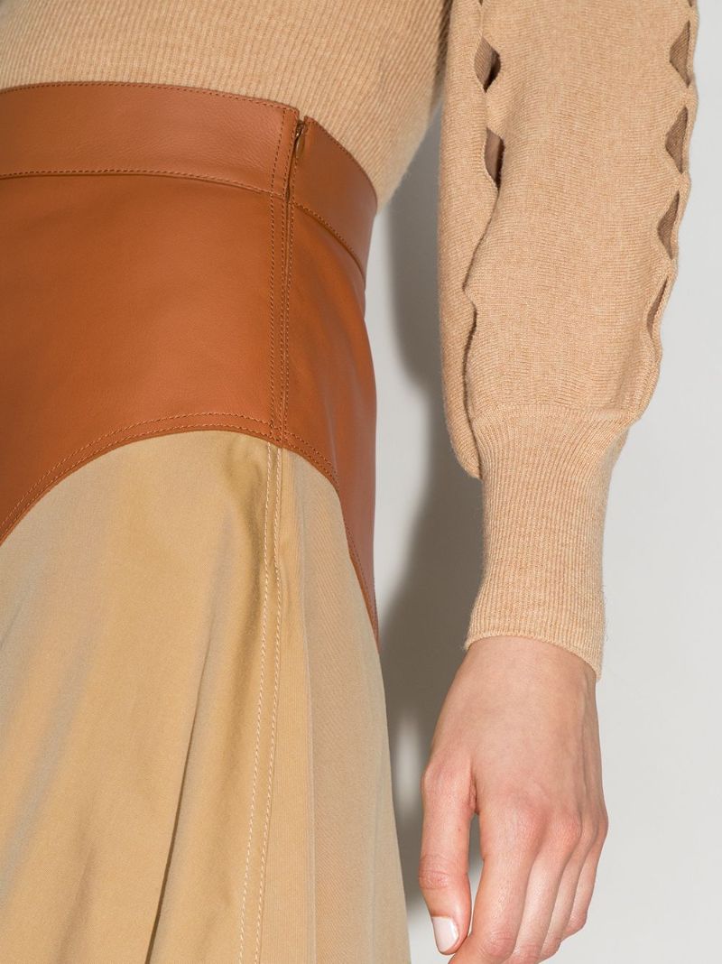 Asymmetric Panelled Midi Skirt