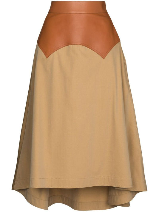 Asymmetric Panelled Midi Skirt