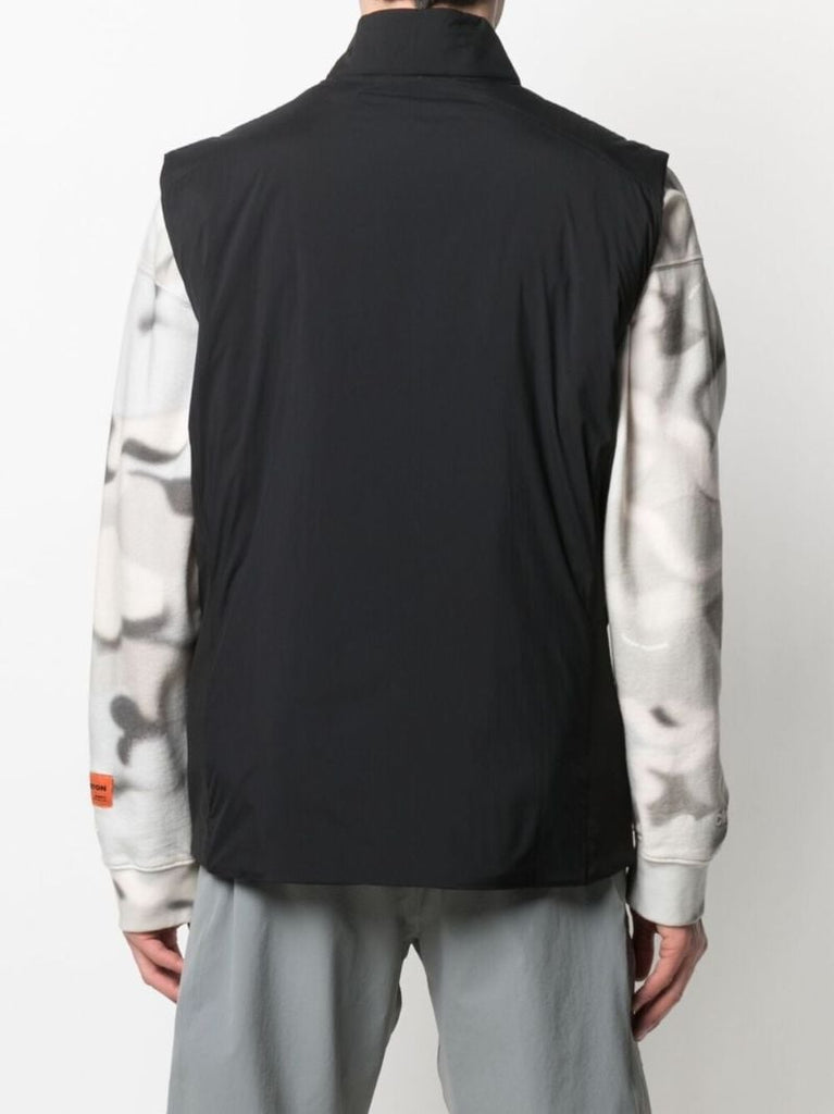 Black Logo Stamp Zip-up Vest
