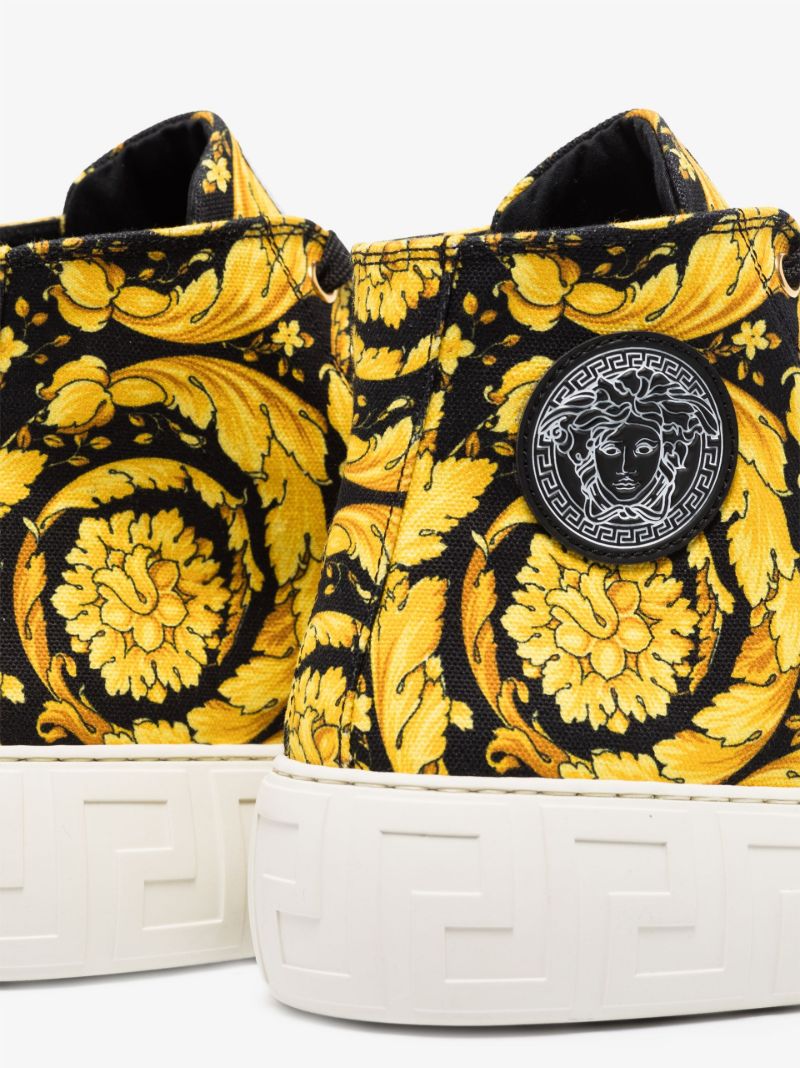 Yellow Greca Baroque High Top Sneakers