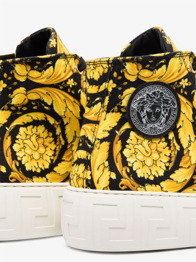 Yellow Greca Baroque High Top Sneakers