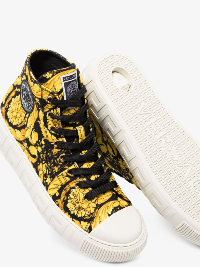Yellow Greca Baroque High Top Sneakers