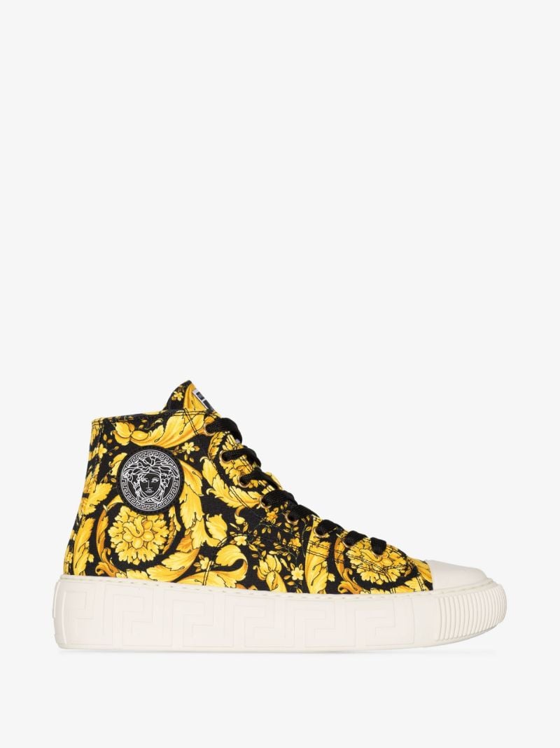 Yellow Greca Baroque High Top Sneakers