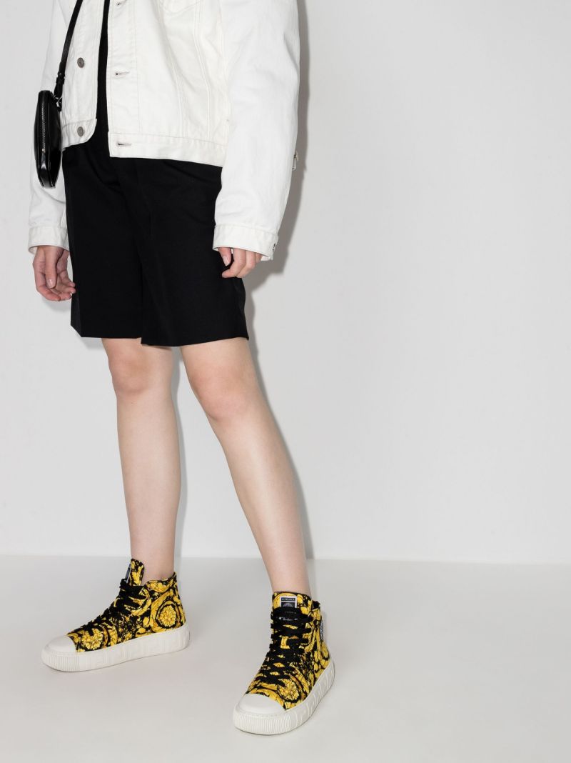 Yellow Greca Baroque High Top Sneakers