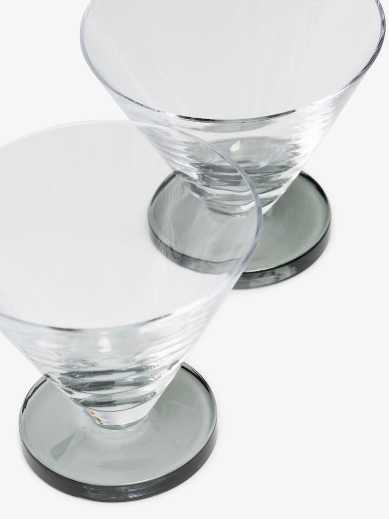 Grey Puck Cocktail Glass Set