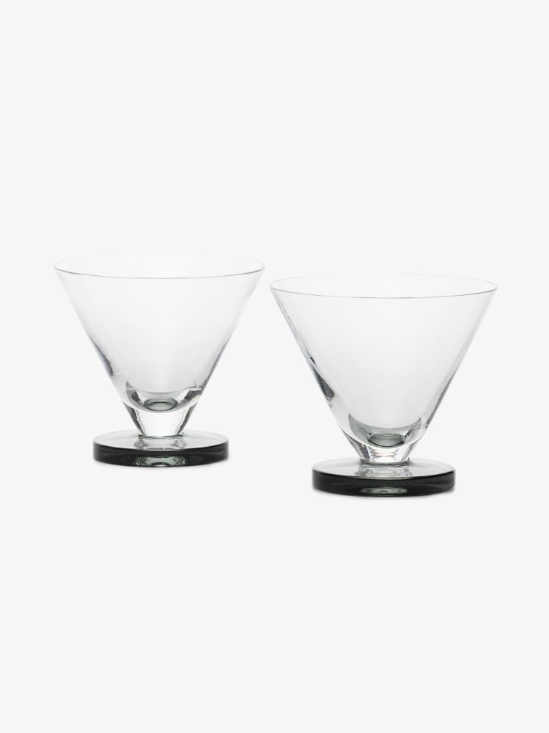 Grey Puck Cocktail Glass Set