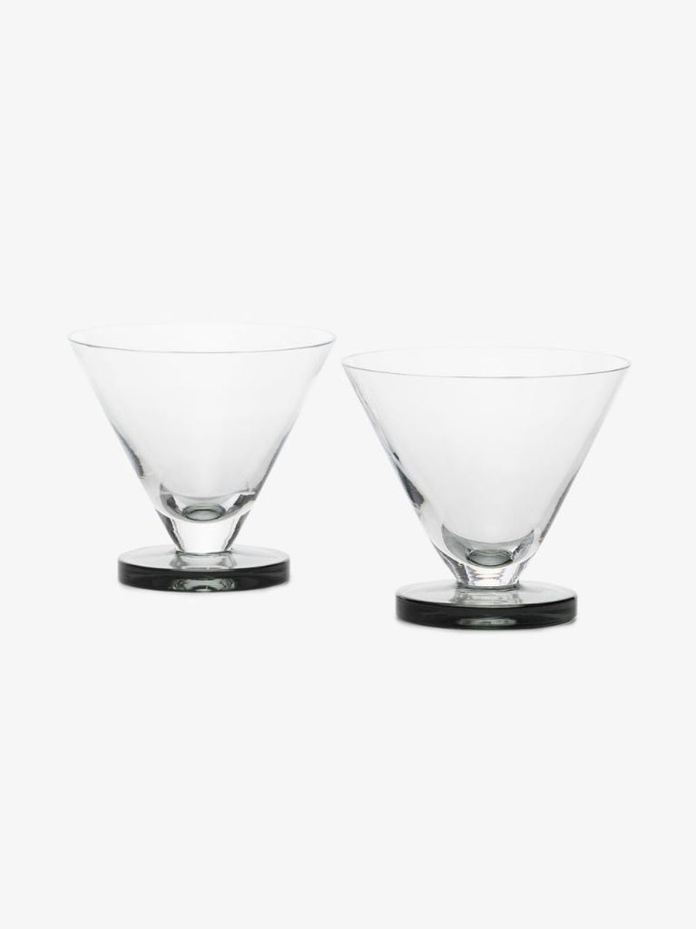 Grey Puck Cocktail Glass Set
