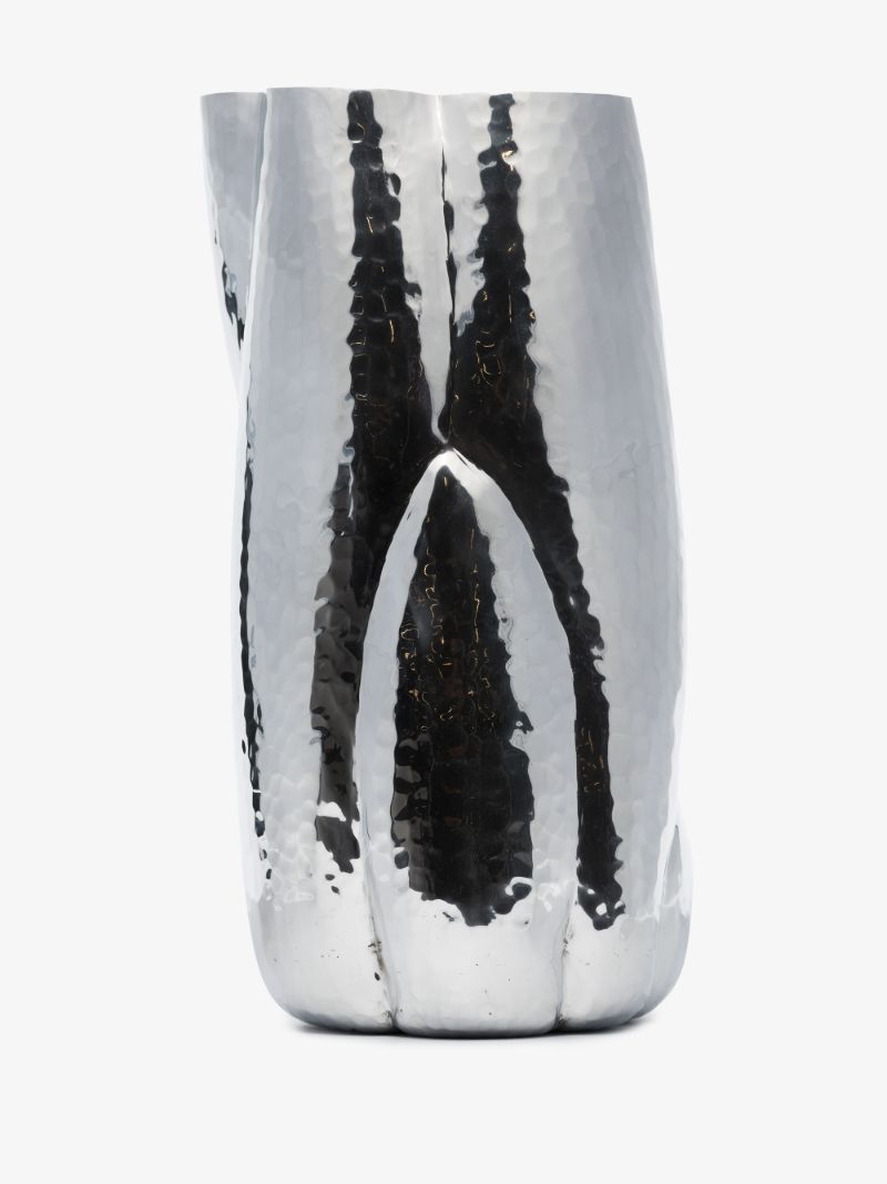 Silver Tone Cloud Tall Vase