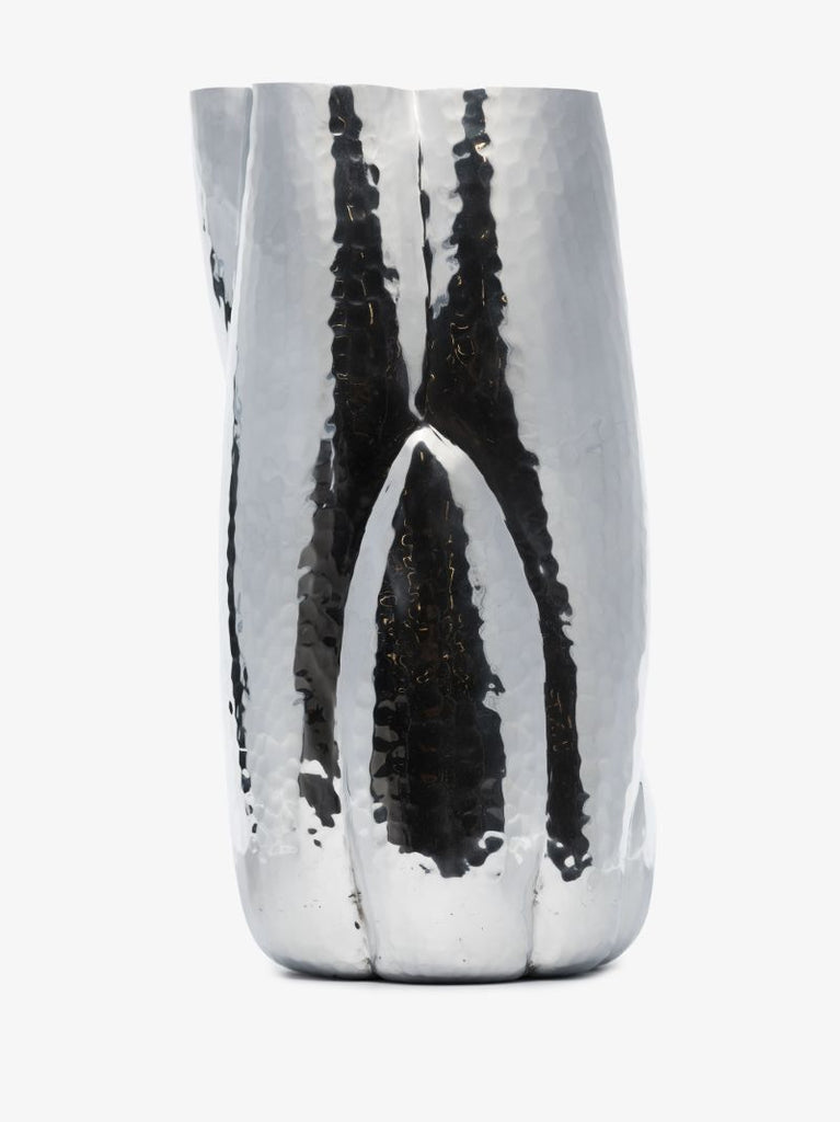 Silver Tone Cloud Tall Vase