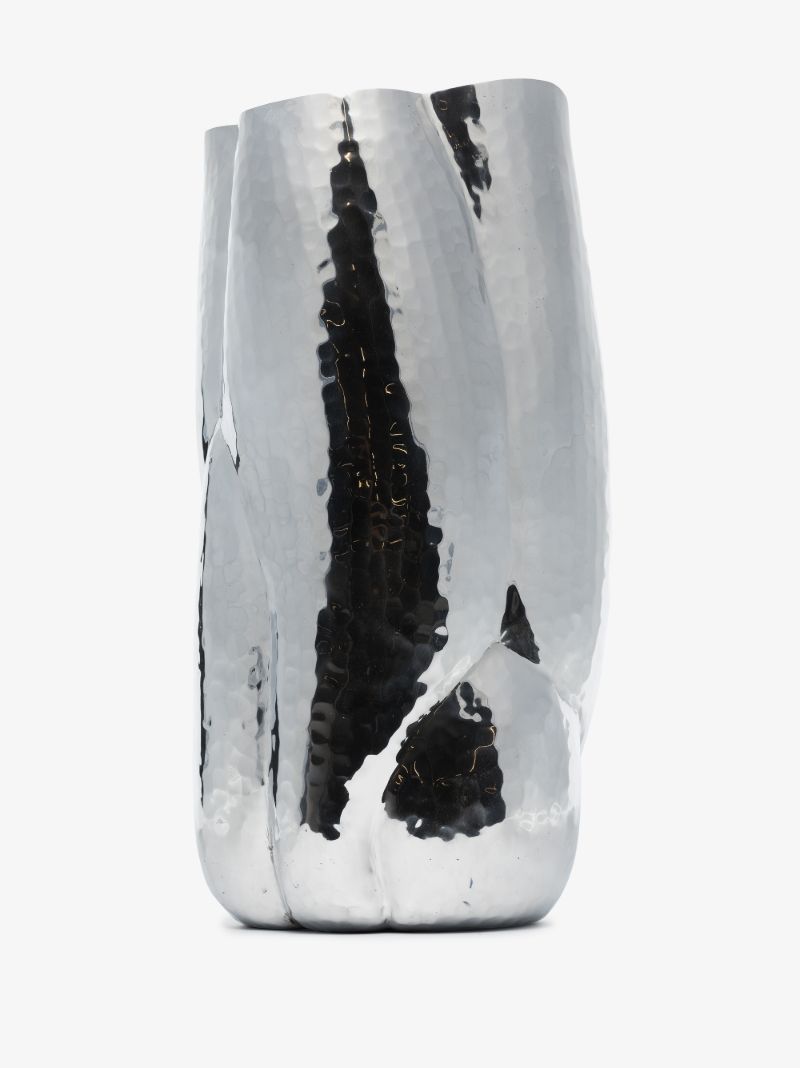 Silver Tone Cloud Tall Vase