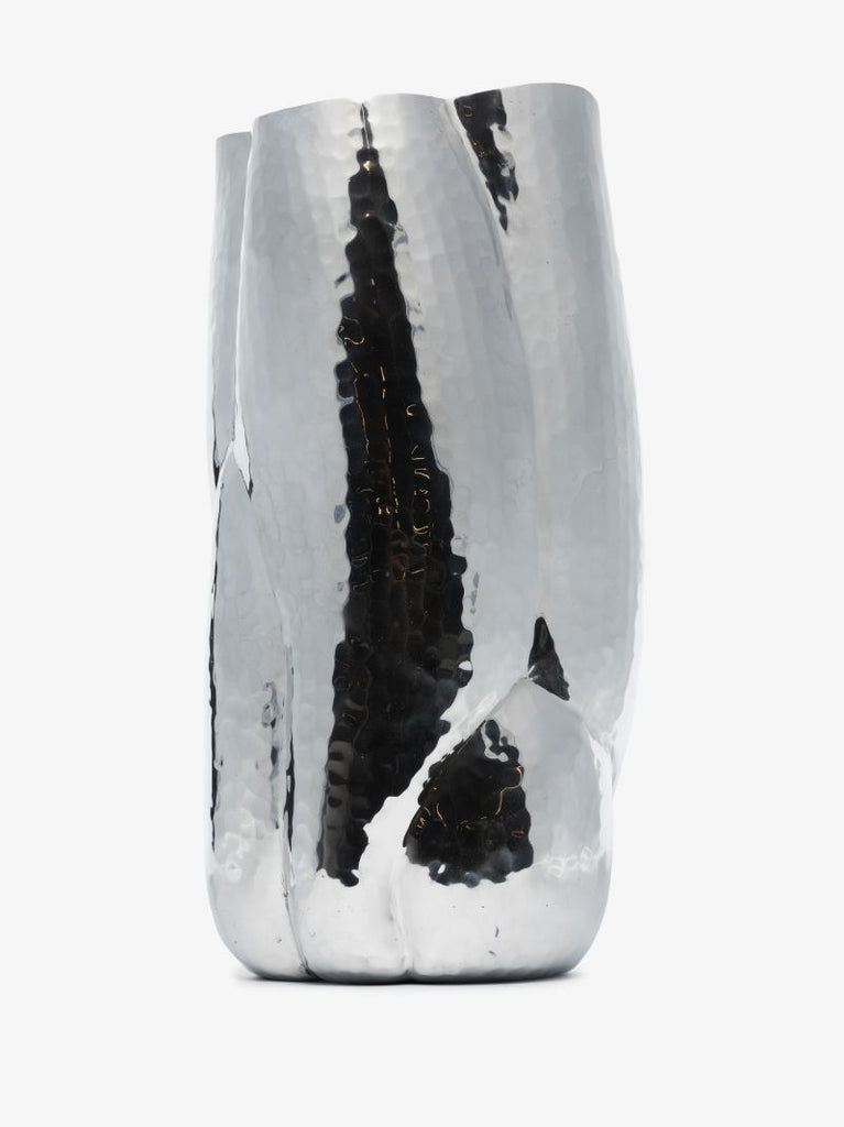Silver Tone Cloud Tall Vase