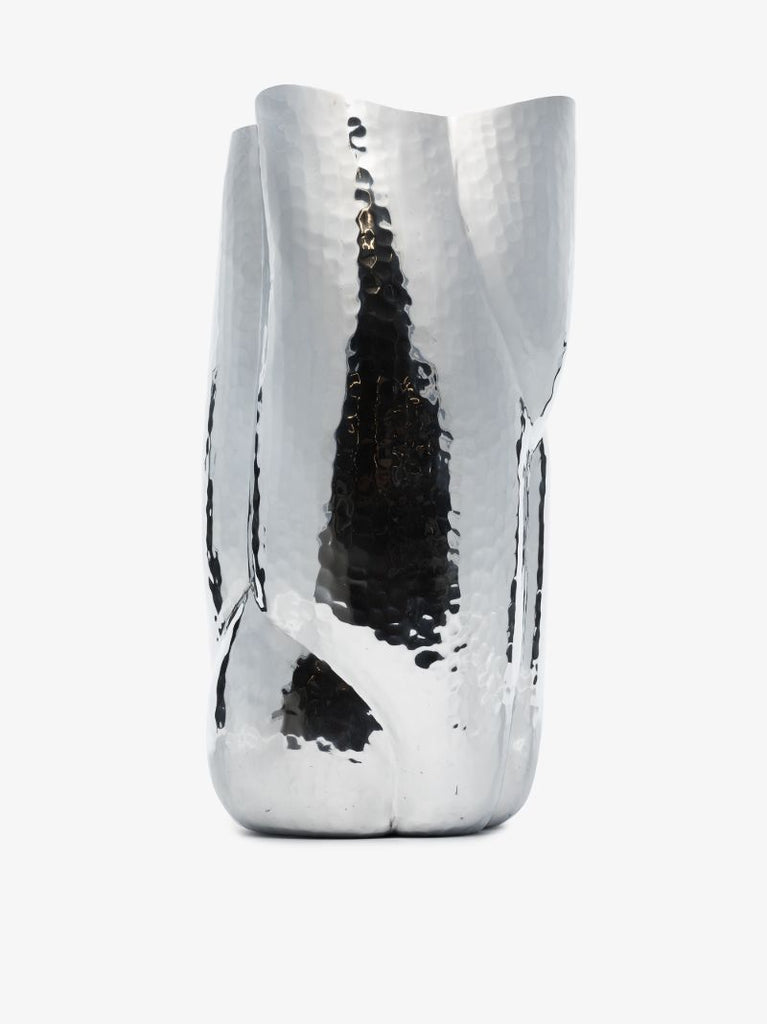 Silver Tone Cloud Tall Vase