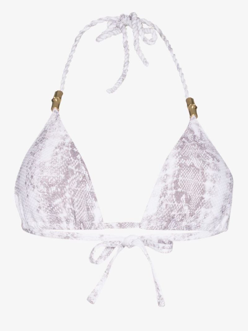 Snake Print Core Triangle Bikini Top