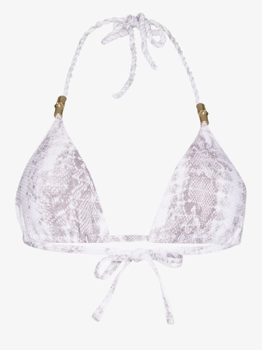 Snake Print Core Triangle Bikini Top