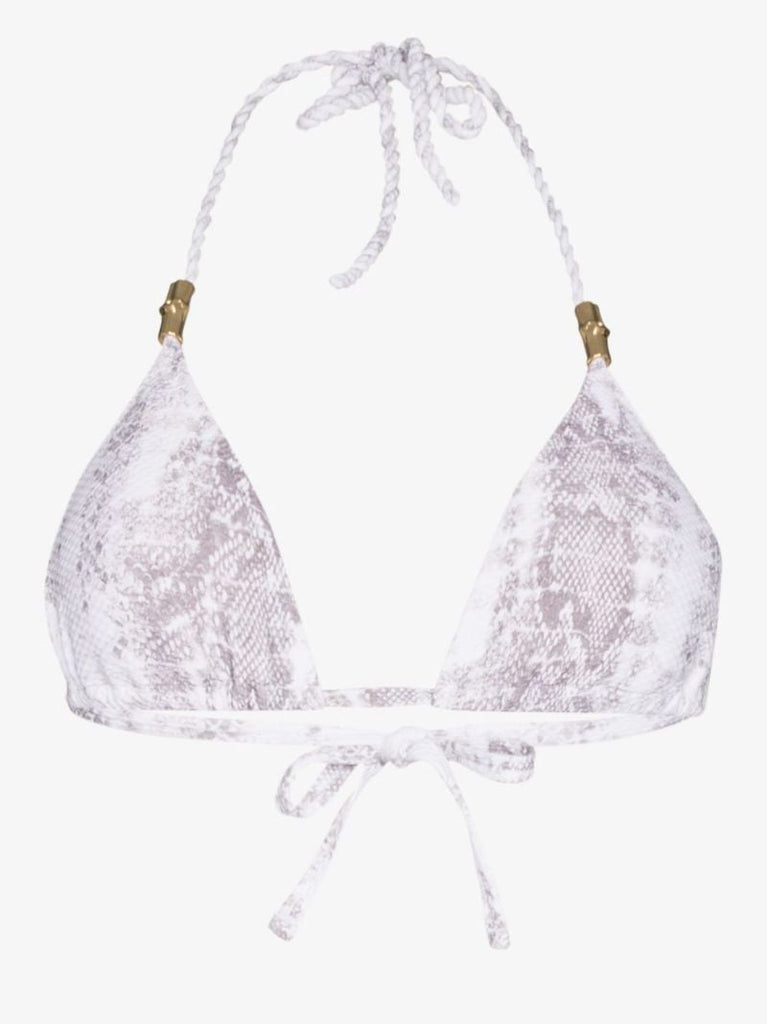 Snake Print Core Triangle Bikini Top