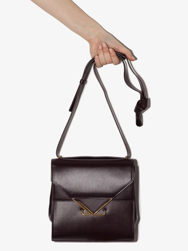 Purple the Clip Leather Cross Body Bag