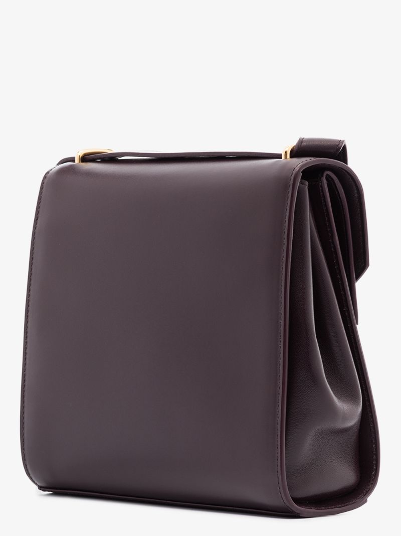Purple the Clip Leather Cross Body Bag