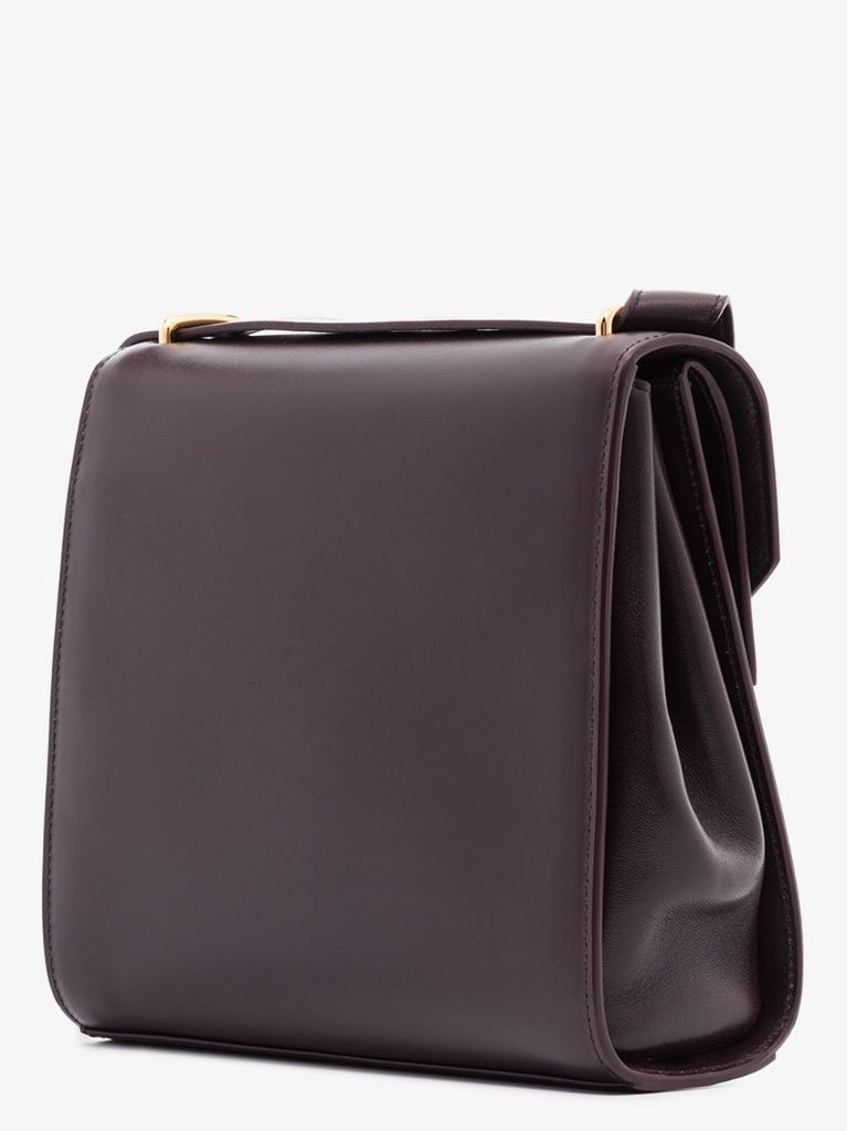 Purple the Clip Leather Cross Body Bag