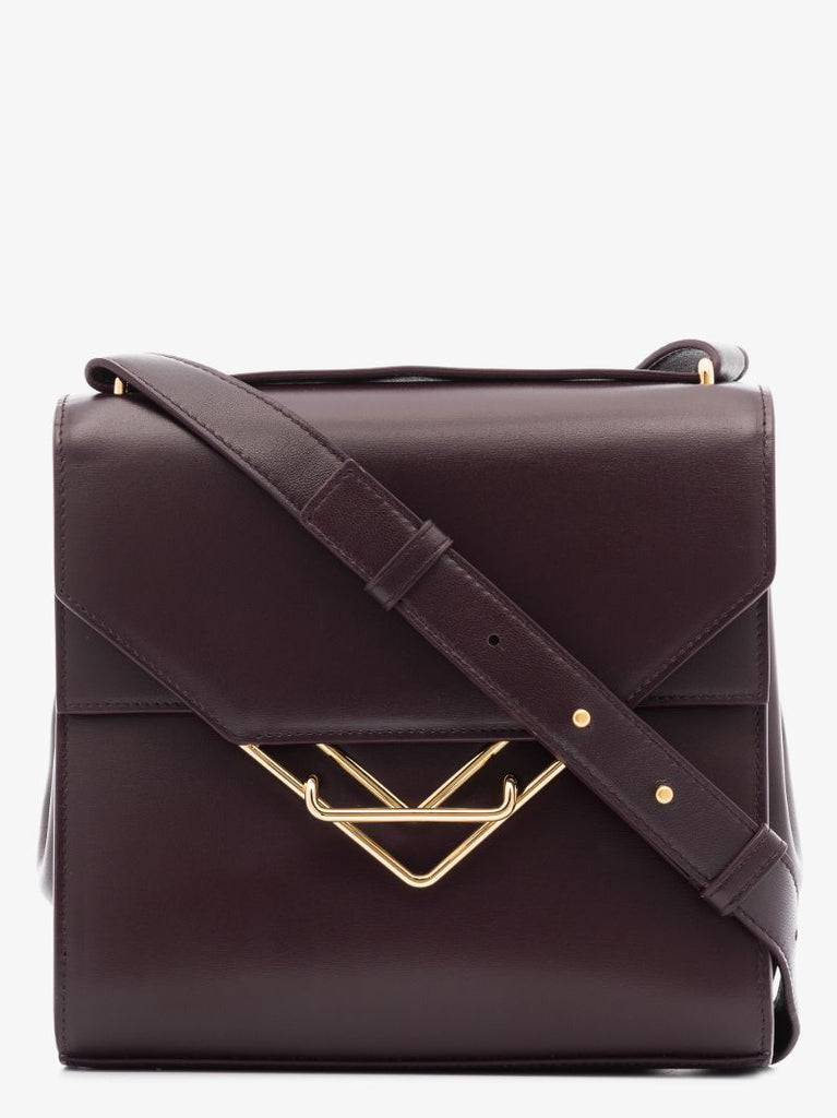 Purple the Clip Leather Cross Body Bag