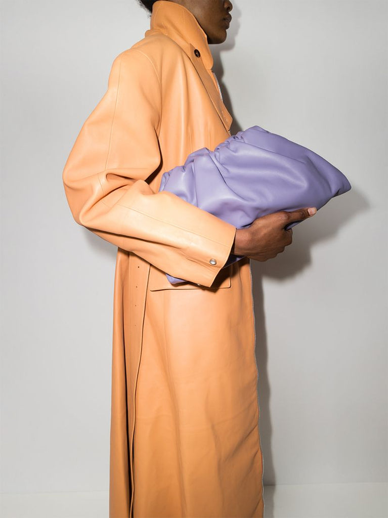 Purple the Pouch Leather Clutch Bag