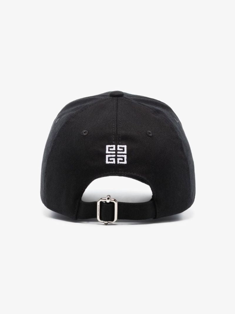 Black Embroidered Logo Cap