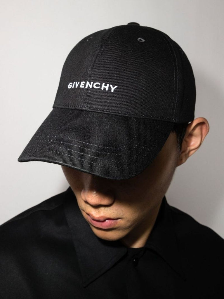 Black Embroidered Logo Cap