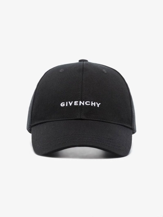 Black Embroidered Logo Cap