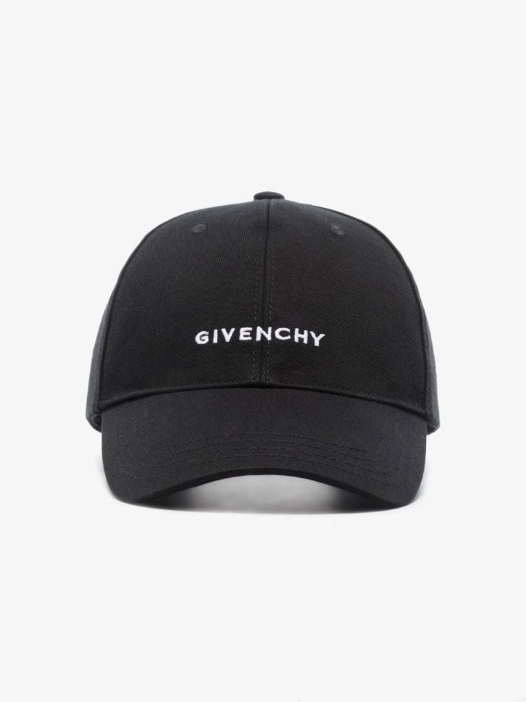Black Embroidered Logo Cap