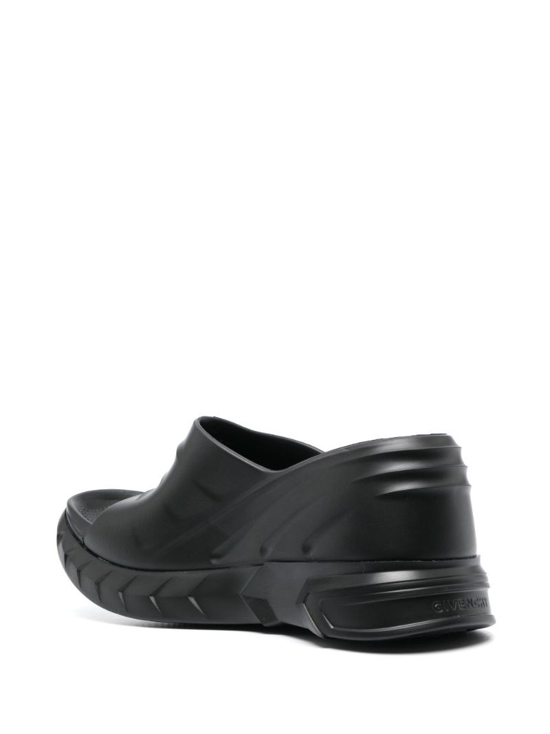 Black Marshmallow Wedge Sandals